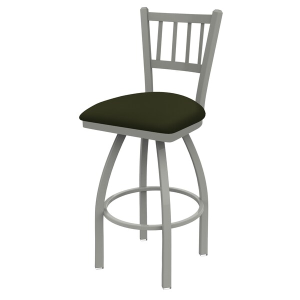 25" Swivel Counter Stool, Nickel Finish, Canter Pine Seat